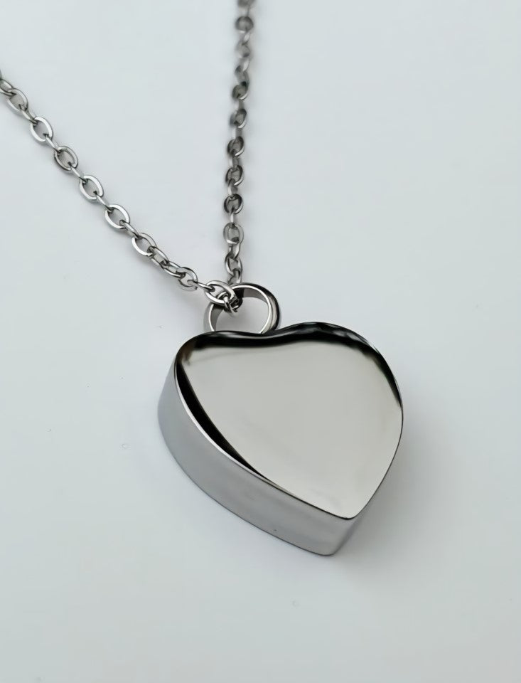 Stainless Steel Heart Memorial Urn Pendant – Love Held Close Forever