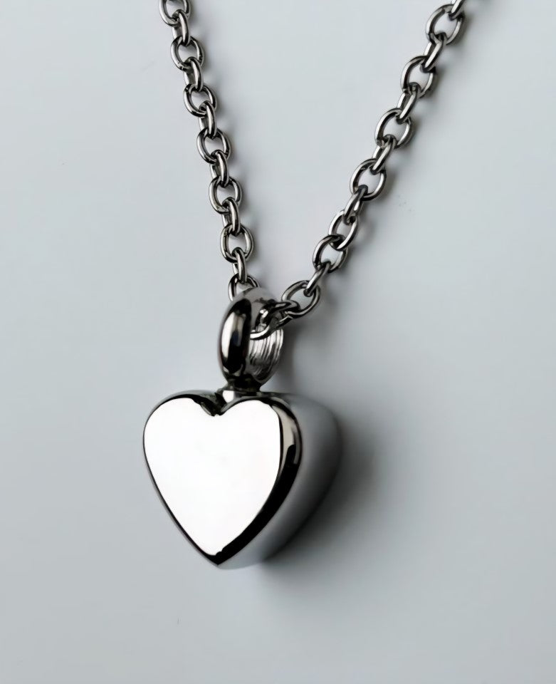 Small Stainless Steel Heart Memorial Urn Pendant – A Token of Everlasting Love