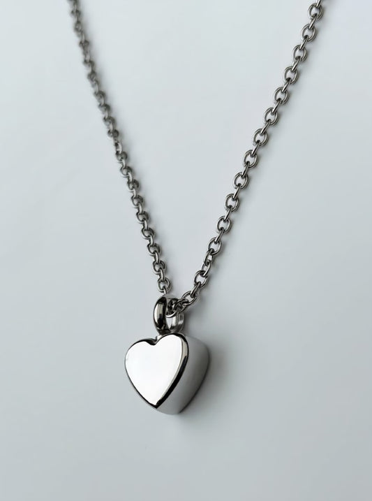 Small Stainless Steel Heart Memorial Urn Pendant – A Token of Everlasting Love