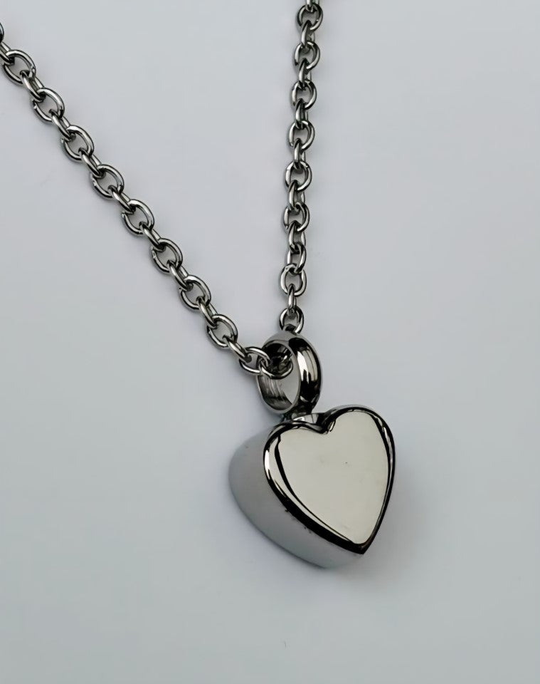 Small Stainless Steel Heart Memorial Urn Pendant – A Token of Everlasting Love