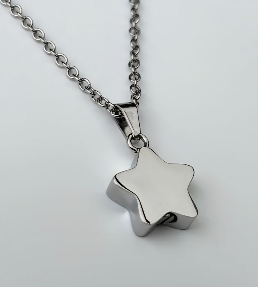 Stainless Steel Star Memorial Urn Pendant – A Shining Tribute