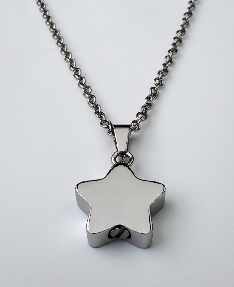 Stainless Steel Star Memorial Urn Pendant – A Shining Tribute