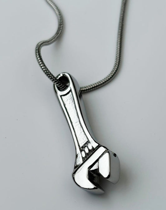 Stainless Steel Wrench Memorial Urn Pendant with chain